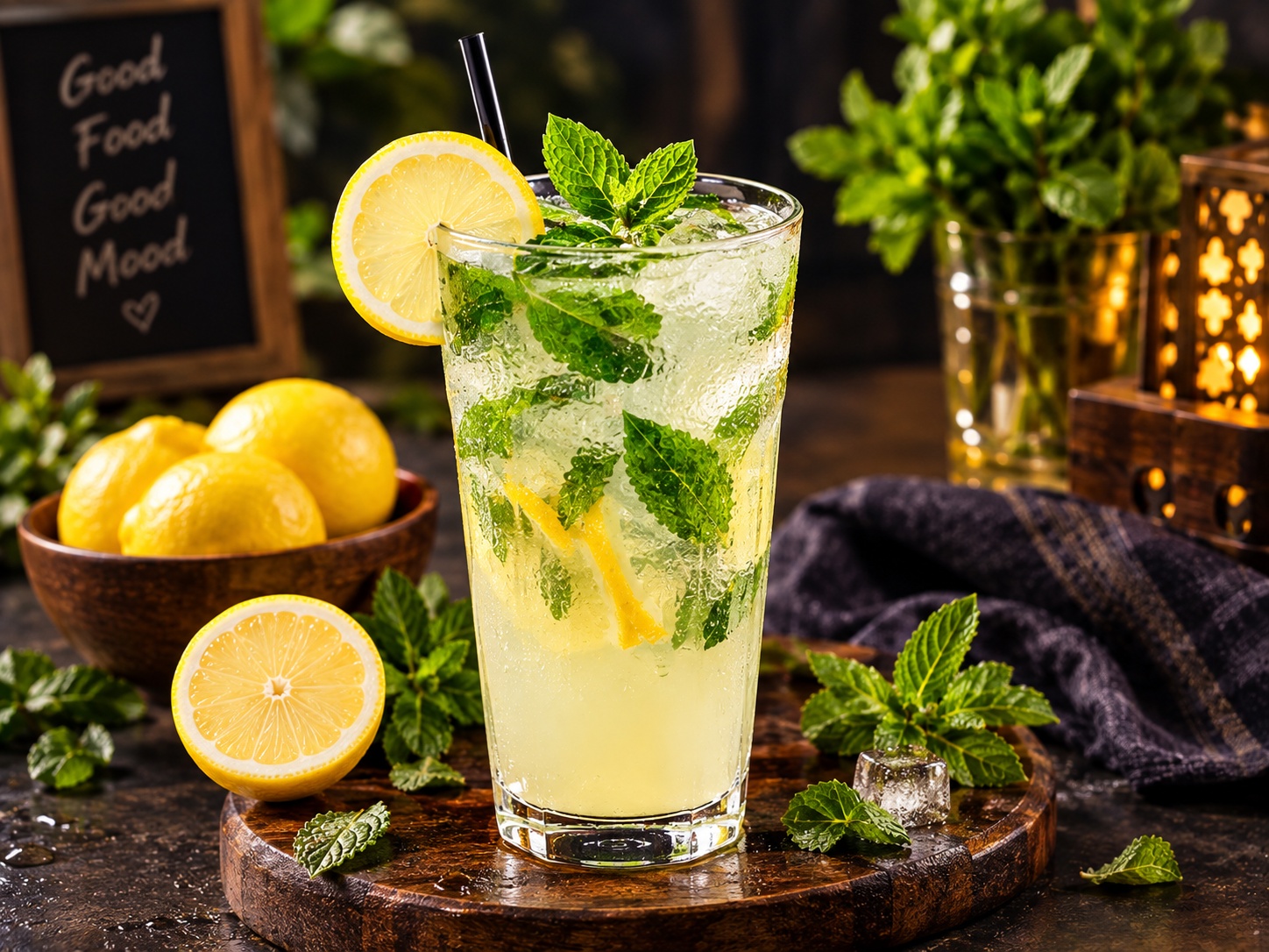 Refreshing beverage at Welcome Restaurant